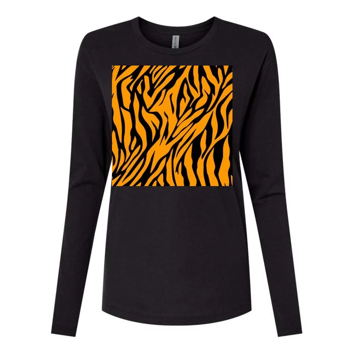 Tiger Stripes Pattern Womens Cotton Relaxed Long Sleeve T-Shirt