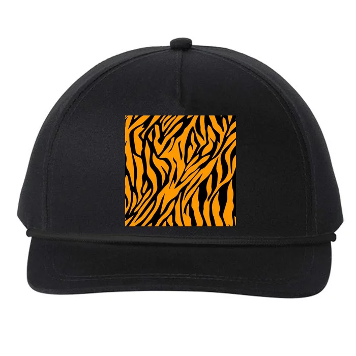 Tiger Stripes Pattern Snapback Five-Panel Rope Hat