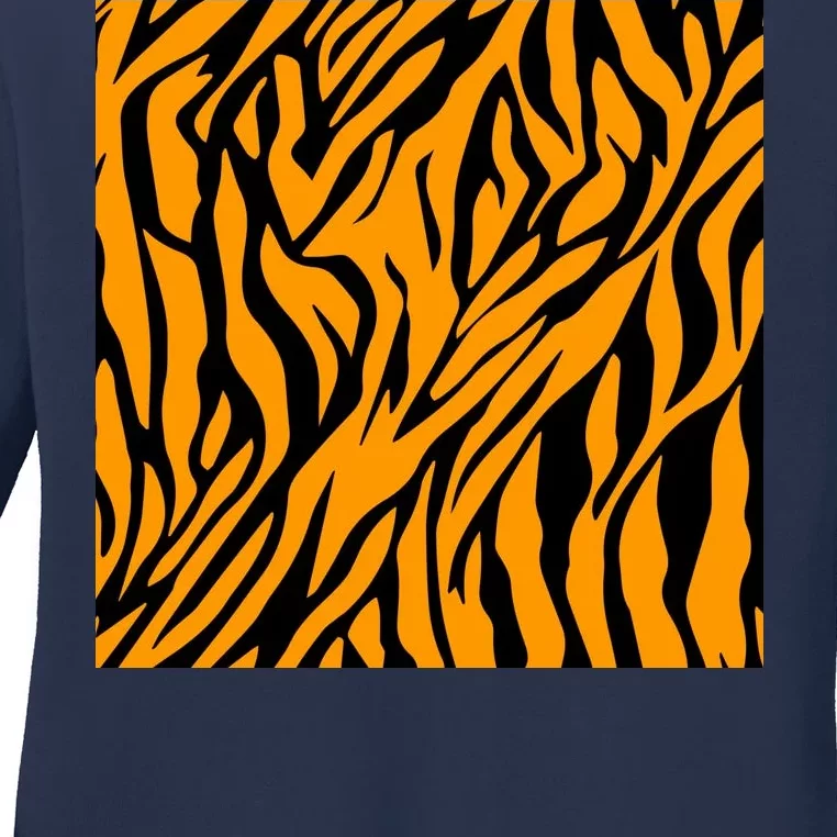 Tiger Stripes Pattern Ladies Long Sleeve Shirt