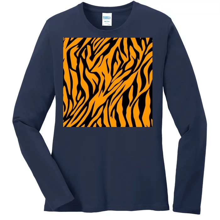 Tiger Stripes Pattern Ladies Long Sleeve Shirt