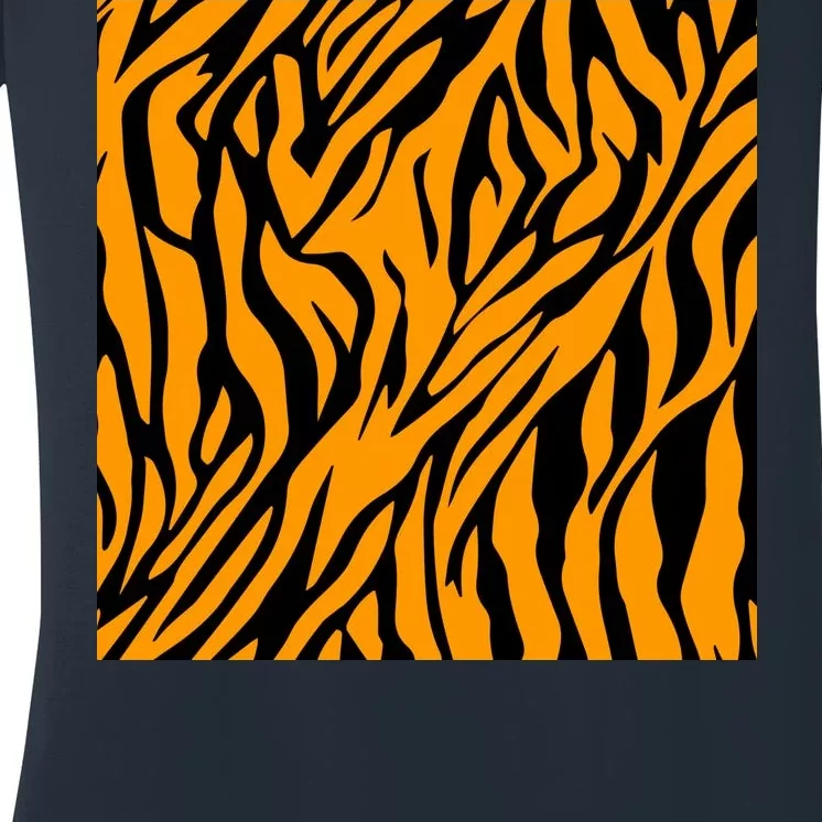 Tiger Stripes Pattern Women's V-Neck T-Shirt