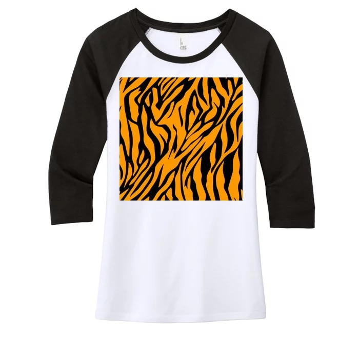 Tiger Stripes Pattern Women's Tri-Blend 3/4-Sleeve Raglan Shirt