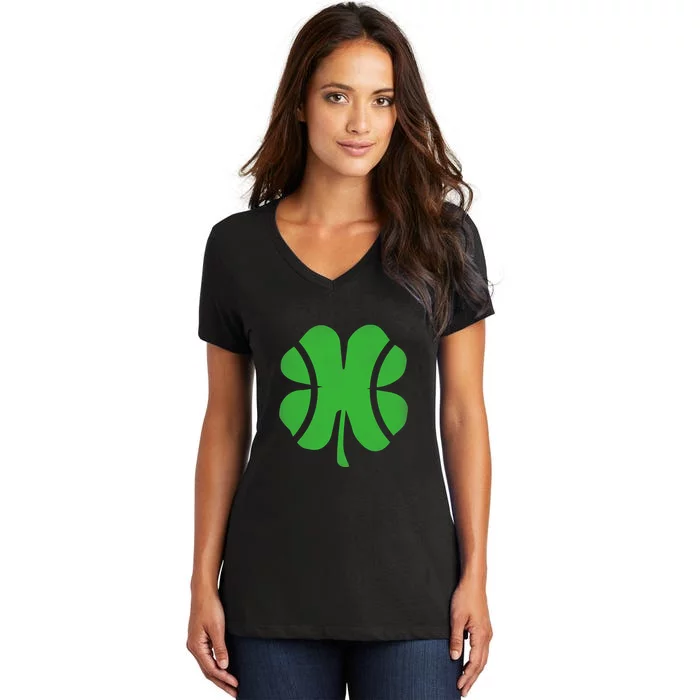 Tennis St Patricks Day For Tennis Player Gift Shamrock Women's V-Neck T-Shirt