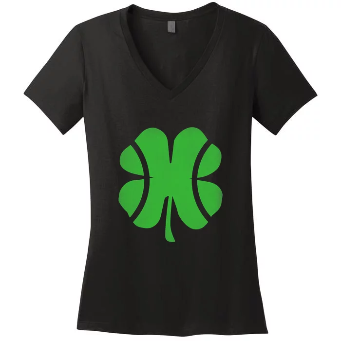 Tennis St Patricks Day For Tennis Player Gift Shamrock Women's V-Neck T-Shirt