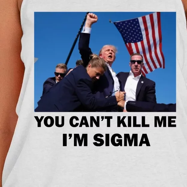 Trump Shot Pennsylvania Rally You CanT Kill Me IM Sigma Women's Knotted Racerback Tank