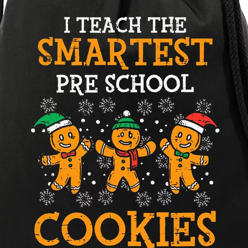 Teach Smartest Preschool Cookies Teacher Christmas Xmas Drawstring Bag