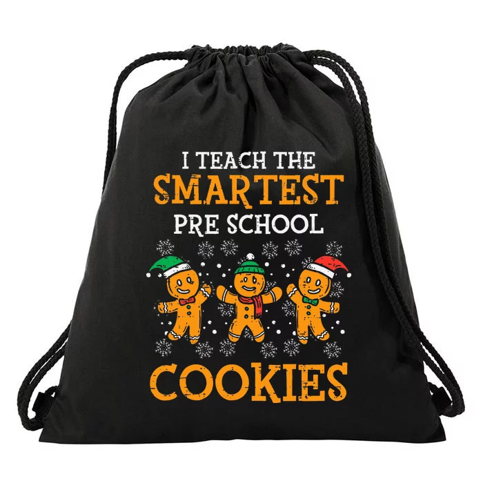 Teach Smartest Preschool Cookies Teacher Christmas Xmas Drawstring Bag