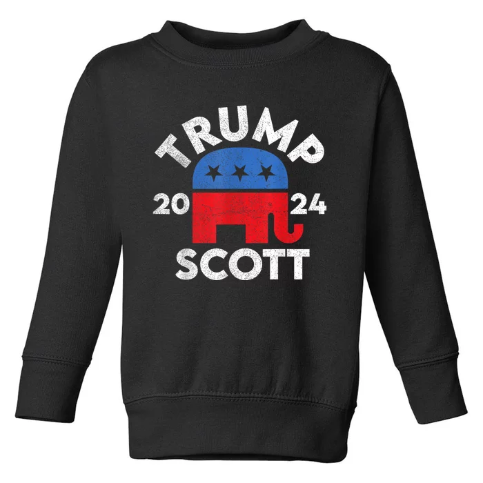 Trump Scott President Trump 2024 Toddler Sweatshirt