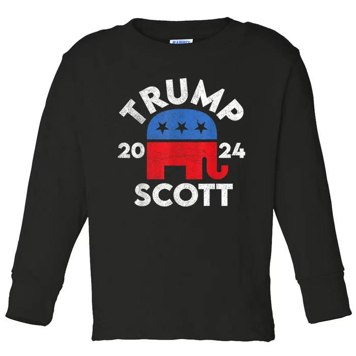 Trump Scott President Trump 2024 Toddler Long Sleeve Shirt