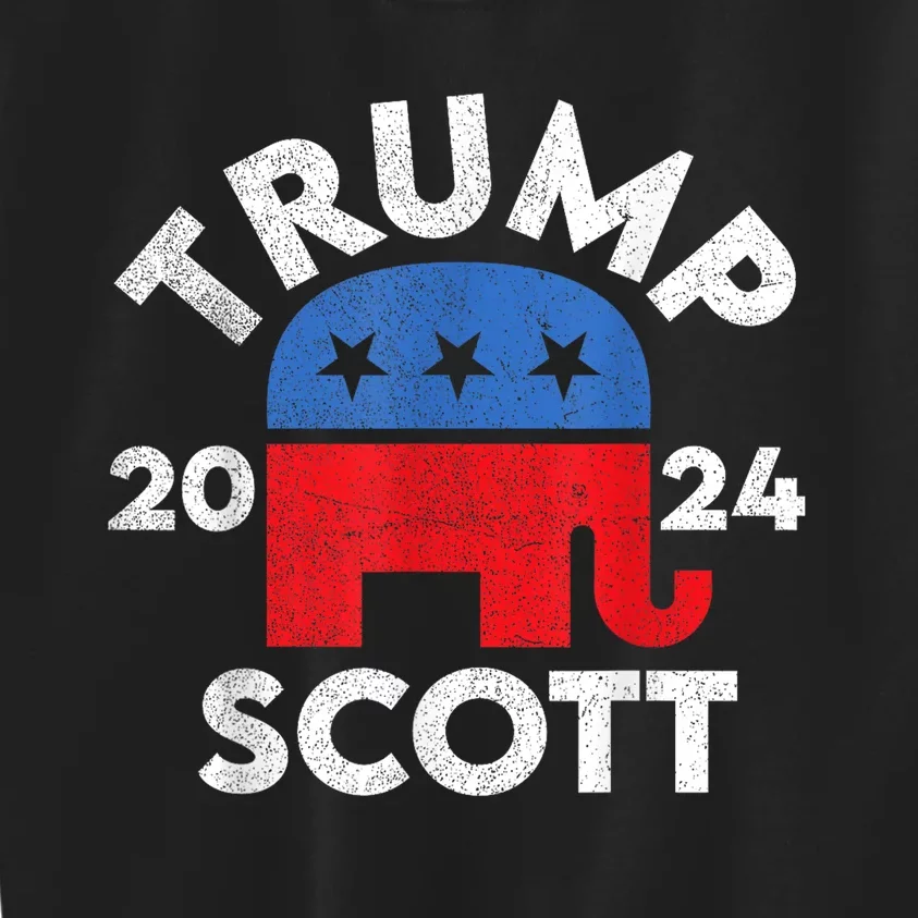 Trump Scott President Trump 2024 Kids Sweatshirt