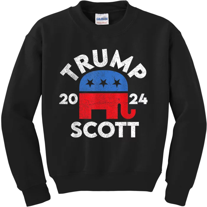 Trump Scott President Trump 2024 Kids Sweatshirt