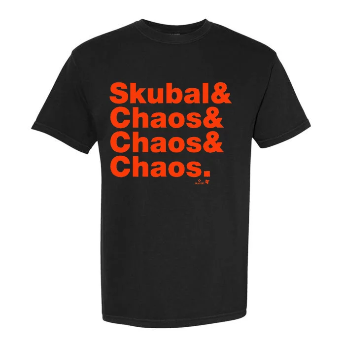 Tarik Skubal & Pitching Chaos Detroit Baseball Garment-Dyed Heavyweight T-Shirt