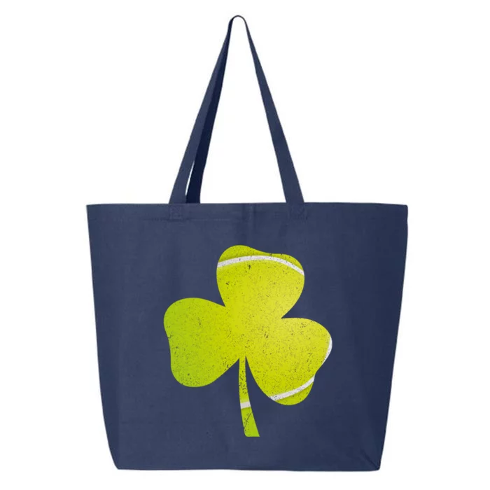 Tennis St Patricks Day Funny Gift Distressed Irish Shamrock Gift 25L Jumbo Tote