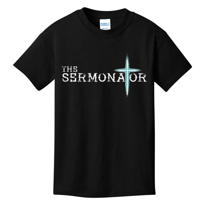 The Sermonator Pastor Appreciation Christian Cross Kids T-Shirt