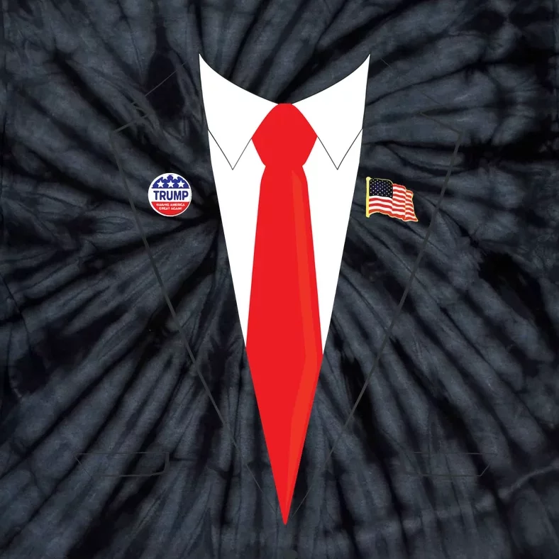 Tuxedo Suit Presidents Day Trump Pin Costume Tie-Dye T-Shirt