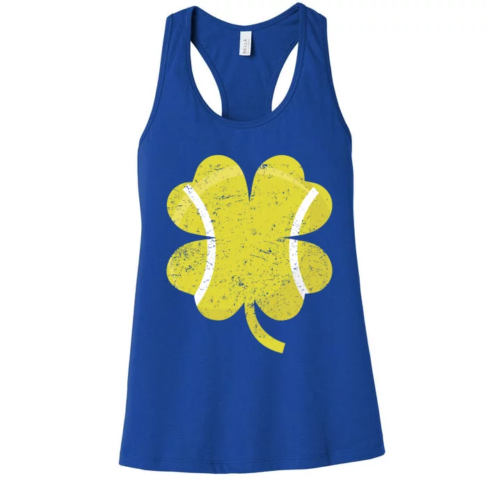 Tennis St Patricks Day Sports Shamrock Costume Cute Gift Women's Racerback Tank