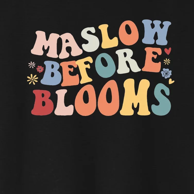 Teacher School Psychologist Special Ed Maslow Before Blooms Women's Crop Top Tee