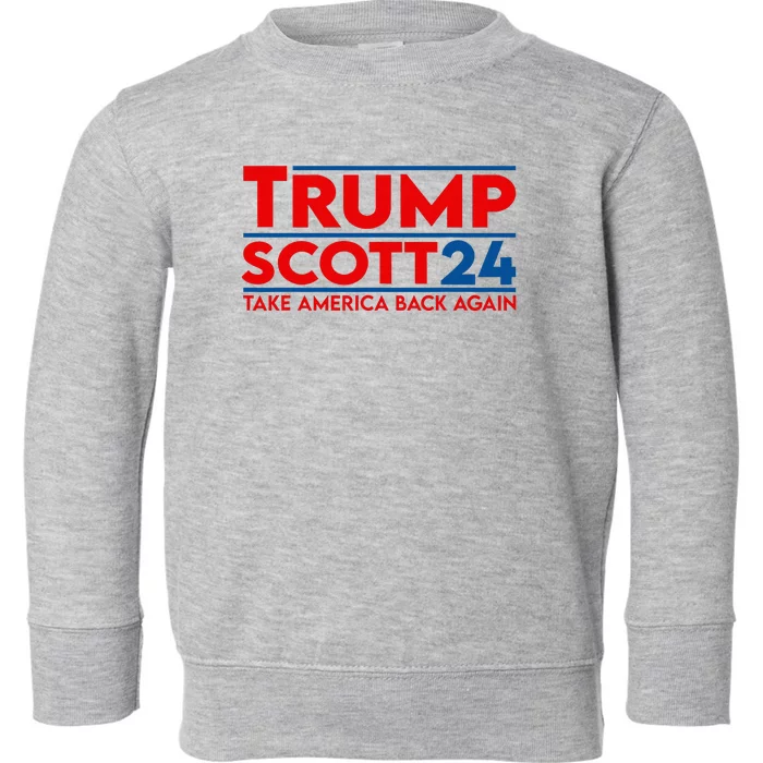 Trump Scott President Trump 2024 Toddler Sweatshirt