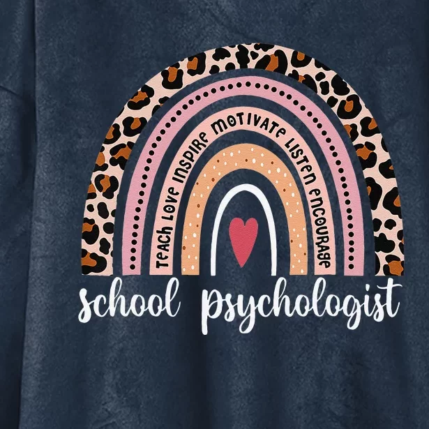 Teacher School Psychologist LSSP Rainbow Happy 100th Day Hooded Wearable Blanket