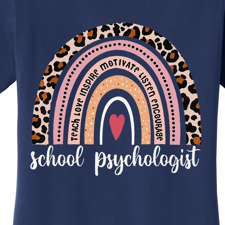 Teacher School Psychologist LSSP Rainbow Happy 100th Day Women's T-Shirt