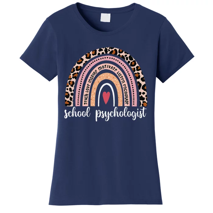 Teacher School Psychologist LSSP Rainbow Happy 100th Day Women's T-Shirt