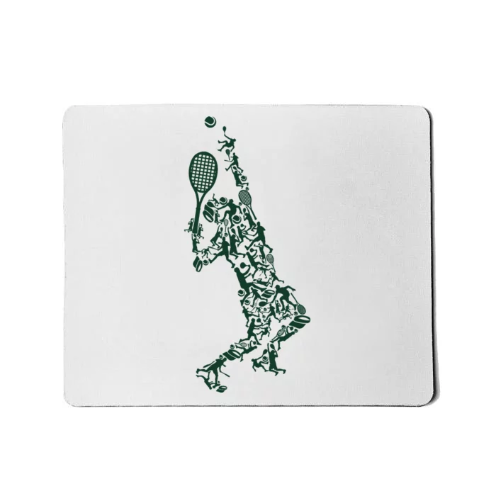 Tennis Shirt Player Positions Balls Racket In Drawing Mousepad