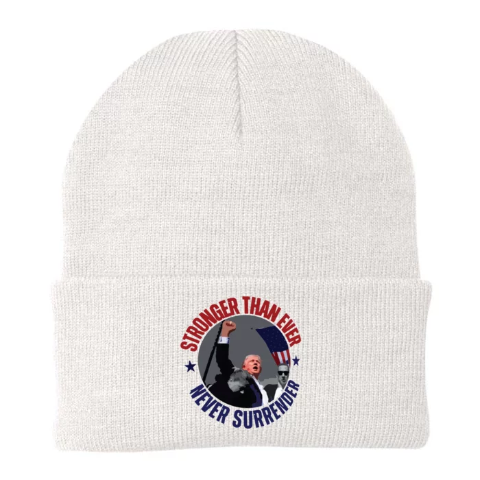 Trump Shot Photo Never Surrender Trump 2024 Butler Rally Trump Knit Cap Winter Beanie