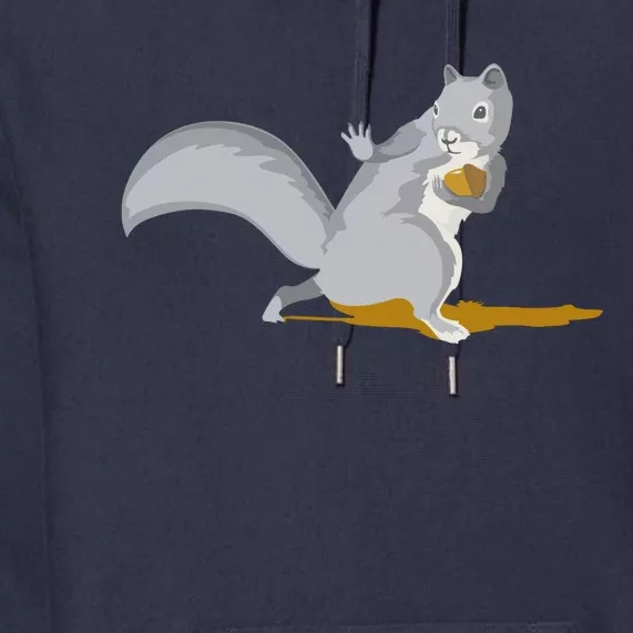 The Squirrel Protect The Nut Cool Vector Design Premium Hoodie