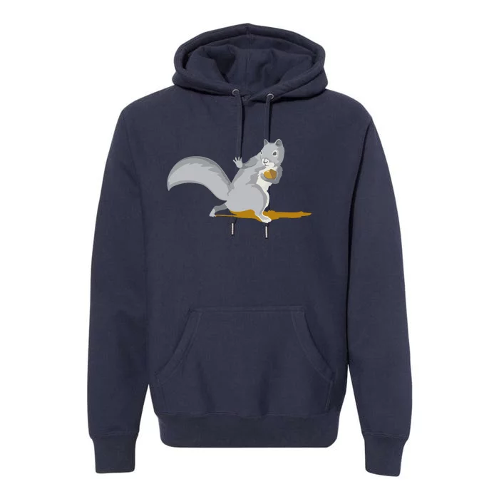 The Squirrel Protect The Nut Cool Vector Design Premium Hoodie