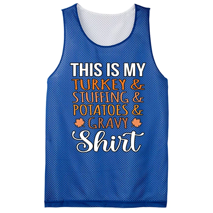 Turkey Stuffing Potatoes Gravy Thanksgiving Family Graphic Gift Mesh Reversible Basketball Jersey Tank