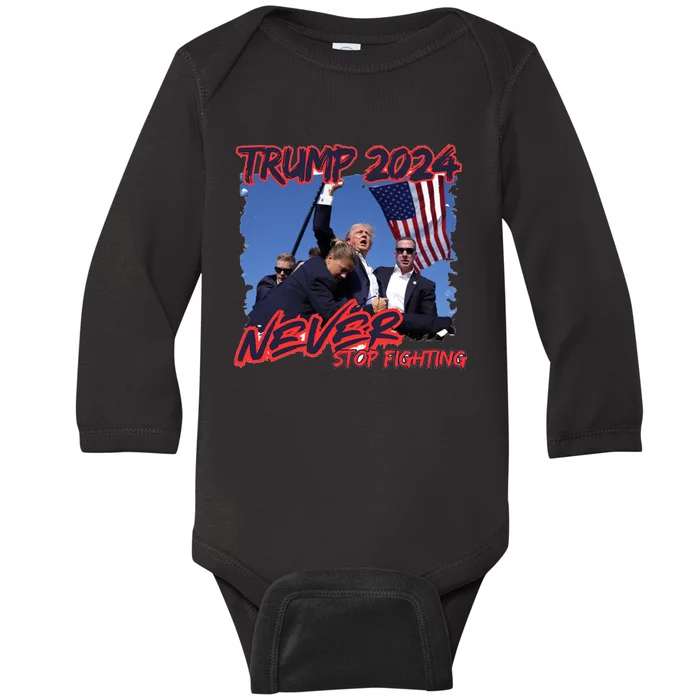 Trump Shooting President Trump Political Trump 2024 Election A Baby Long Sleeve Bodysuit