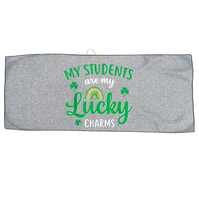 Teacher St Patricks Day My Students Are My Lucky Charms Large Microfiber Waffle Golf Towel