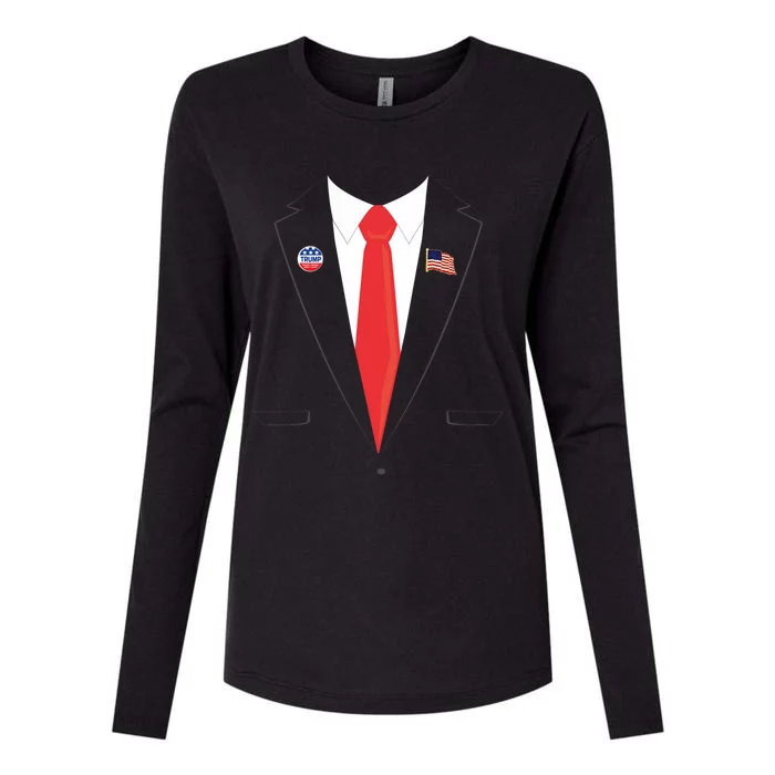 Tuxedo Suit Presidents Day Trump Pin Costume 2024 Long Sleeve Womens Cotton Relaxed Long Sleeve T-Shirt