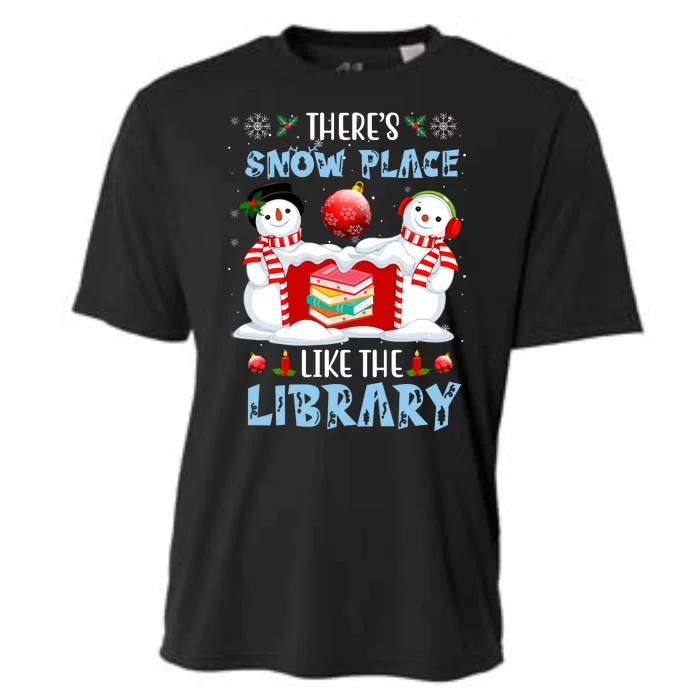 There's Snow Place Like The Library Book Worm Christmas Cooling Performance Crew T-Shirt