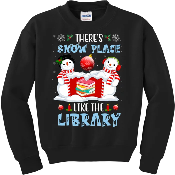 There's Snow Place Like The Library Book Worm Christmas Kids Sweatshirt