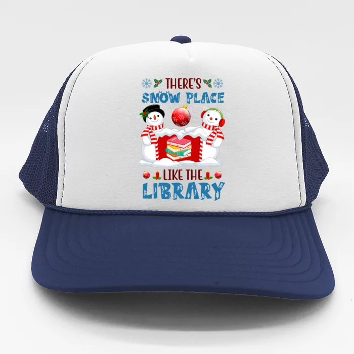 There's Snow Place Like The Library Book Worm Christmas Trucker Hat