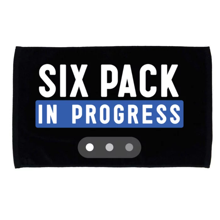 Trendy Six Pack In Progress Loading Bar Fitness Humor Gift Microfiber Hand Towel