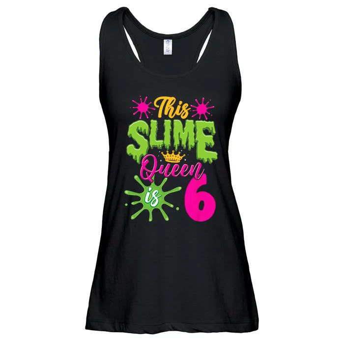 This Slime Queen Is 6 Slime 6th Birthday Ladies Essential Flowy Tank