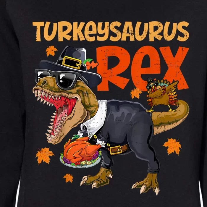 Turkey Saurus Rex Thanksgiving Dinosaur Turkey Womens California Wash Sweatshirt