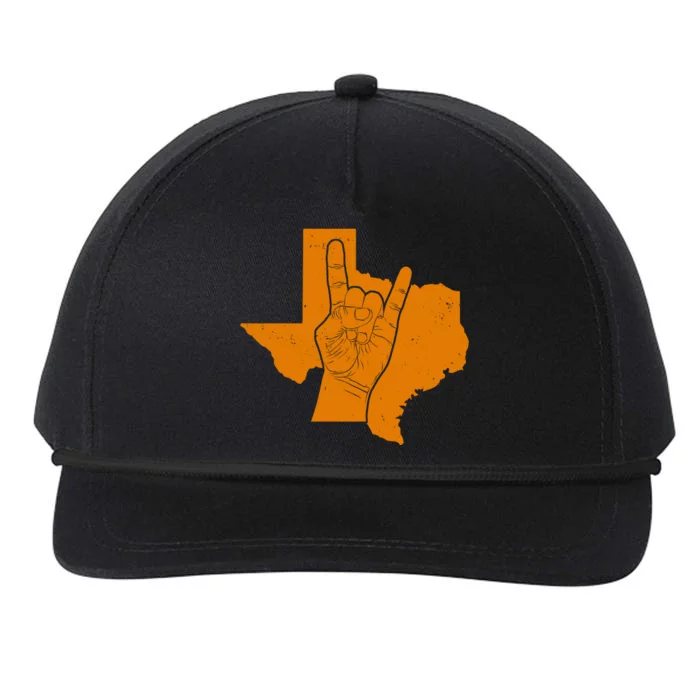 Texas State Rock N Roll Snapback Five-Panel Rope Hat