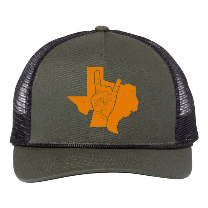 Texas State Rock N Roll Retro Rope Trucker Hat Cap