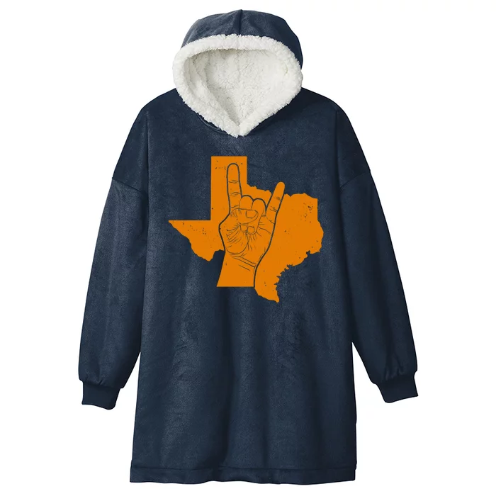 Texas State Rock N Roll Hooded Wearable Blanket