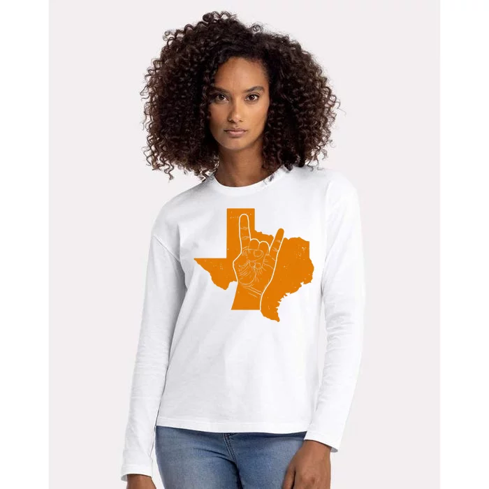 Texas State Rock N Roll Womens Cotton Relaxed Long Sleeve T-Shirt