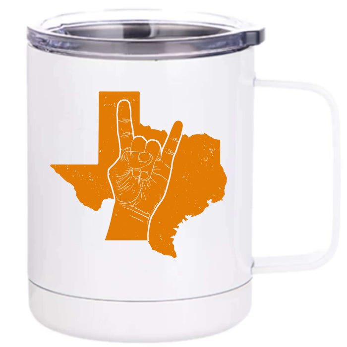 Texas State Rock N Roll Front & Back 12oz Stainless Steel Tumbler Cup