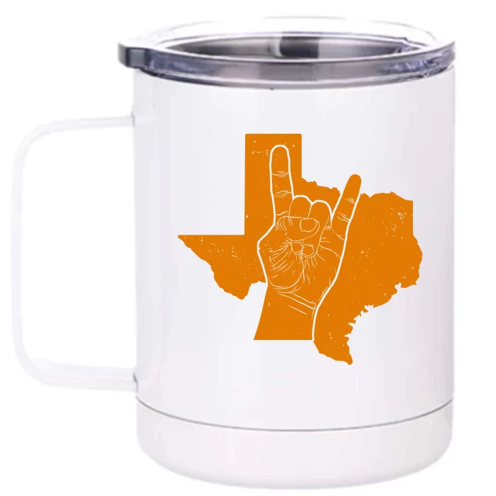 Texas State Rock N Roll Front & Back 12oz Stainless Steel Tumbler Cup