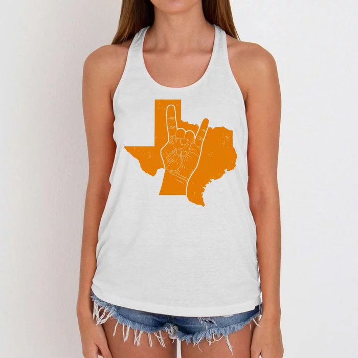 Texas State Rock N Roll Women's Knotted Racerback Tank