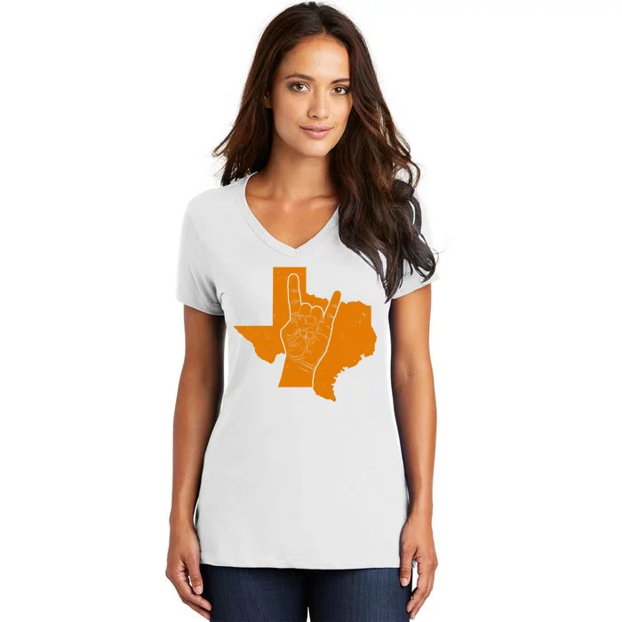 Texas State Rock N Roll Women's V-Neck T-Shirt