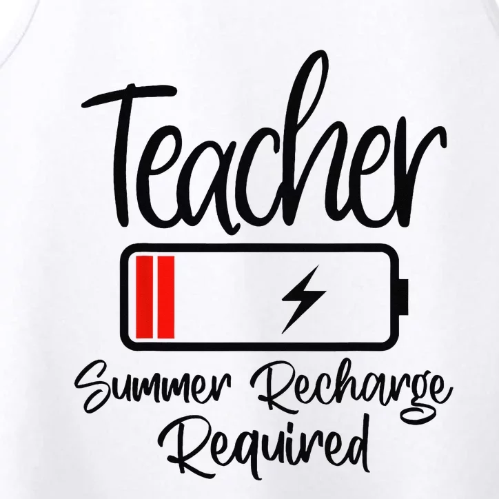 Teacher Summer Recharge Required Last day School Wo Funny Performance Tank