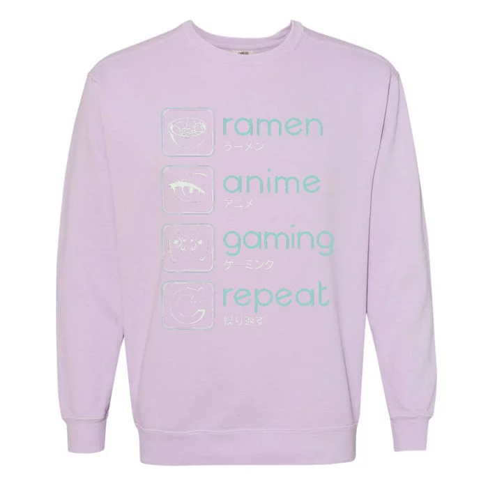 That Says Ra Anime Gaming Repeat Garment-Dyed Sweatshirt