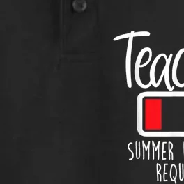 Teacher Summer Recharge Required Last Day School Women Funny Dry Zone Grid Performance Polo